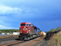 Heavy rain had just moved through and the sun poked out to the west as CP 246, with CP 9740 and CEFX 1052 for power, approached Guelph Junction to began its southward journey down the Hamilton sub.