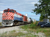 Here's something new - a well timed suckerhole allowed me to photograph OSR's newest arrival in sun. Transferred from Salford, 644 is paired with 1591 as the boys switch AOC. Two units were transferred to Guelph - 644 and 182 - while 8235 and 1210 were sent to Salford. Long live MLW/ALCO - your chances of finding 251 powered equipment in Guelph have increased dramatically. Unfortunately, the pairs of gp9's are over, for now. But you just might find a pair of M420's soon.... <br><br>Note: I'm not a fan of M420's - too asymmetrical for my liking. But some people are gaga for them.. snake?? is that you I hear slithering to Guelph? :)