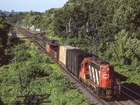 CN 4537 is eastbound after leaving Bayview Junction, Ontario.