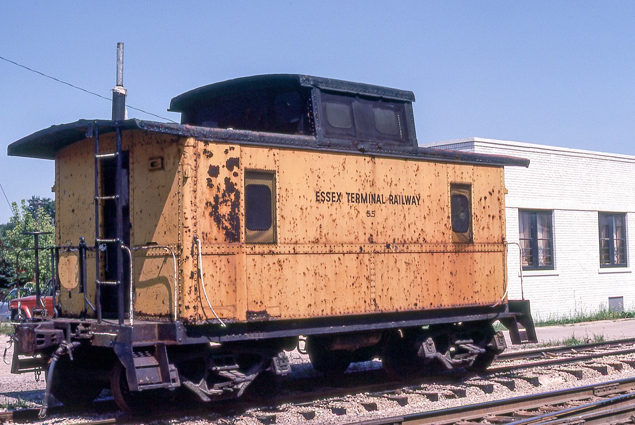 Essex Terminal 55 sits in the summer sun in Windsor, Ontario on August 12, 1982. She is in front of what I remember as an office.