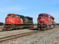 CN SD70M-2 8909 was back at Agincourt today. It had gone out with CP 8922 seen here beside it on train 235.
