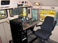 Refreshed cab of former SOO LINE SD60M 6061 now CP 6261. Note the engineer's seat still says CP Rail System.
