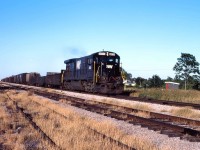 N&W freight at Cayuga on the Cayuga subdivision east of St. Thomas. If anyone can help pinpoint the location, we'll make the required correction. This one is a bit of a puzzler. Thank you to all who help - add to comments please and thank you.