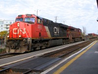 CN-2225 ES44DC  and Pennsylvenia (NS) 8102 ES-44-AC  Spécial Heritage  pulling a convoy from Soutwark yard to Taschereau yard 