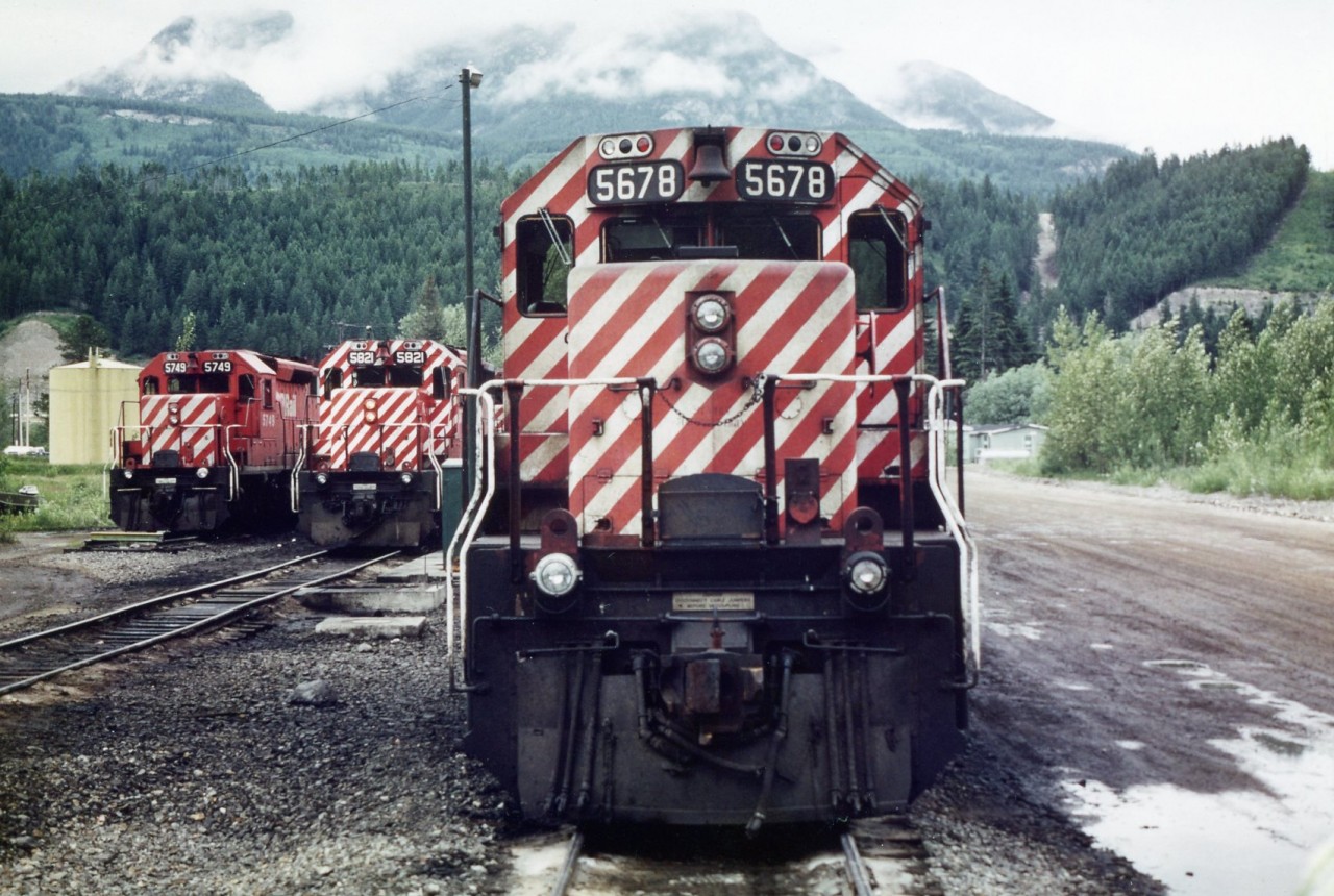 Golden BC,Where CP Rails SD40-2s earned there keep the hard way, in coal train service . The lay over point for Loco control leaders and mid train slaves .  Candy stripes , ditch lights and up to 12 dash 2s on west bound coal trains. nothing finer in the 1980,s.