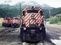 Golden BC,Where CP Rails SD40-2s earned there keep the hard way, in coal train service . The lay over point for Loco control leaders and mid train slaves .  Candy stripes , ditch lights and up to 12 dash 2s on west bound coal trains. nothing finer in the 1980,s.  