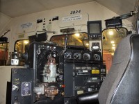 Control stand of SD40-2 CP 5824 now sent out for scrap. This one was still intact with no parts stripped and only the radio and end of train display unit removed to be used on other EMD/GMD units.