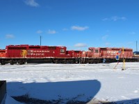 Another pair of dash 2's destined for the recycler showed up recently. Ex SOO 6602 with vibrant red paint and golden beaver decal coupled to CP 5835 with it's dual flags decals in surprisingly good condition.