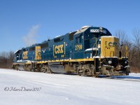 The daily CSX Industrial about to cross Tashmoo Avenue heading for Sarnia's CN Yard. 