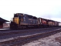 Westbound at Guelph Junction with lease power.