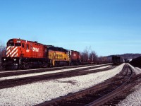 The Stelco Steel Train at the west end of TH&B Aberdeen Yard in Hamilton Ontario.