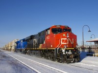 Nearly finished its long journey from the West Coast of Canada, CN 108 passes through Dorval with Canada-only CN 2963 and lease unit GECX 2035 (though it sounds like CN may have actually bought this unit) on a cold but sunny morning.