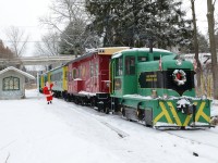 Port Stanley Terminal Rail's Santa Train (11:00) is about to depart the North Pole (aka Union Station) for the return trip downgrade to Port Stanley.  Santa is wishing everyone a very MERRY CHRISTMAS with a hearty HO HO HO while admiring the bright red caboose and spotless converted passenger cars. The PSTR is a neat heritage railway that began operating tourist trains in 1983 over a portion of the historic track of the London & Port Stanley Railway (L&PS). Peace, Health and Happiness to All this Christmas Season and throughout the New Year!