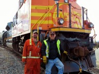 LABRADOR LINESMEN. Following an early morning return run to Emeril Junction to perform some switching and pick up cars that were dropped by a Northbound train from Sept-Iles the night before, QNS&L #516 and her consist are secured in the yard at Labrador City by the crew. Seasoned Engineman Joseph Hynes was accompanied on this particular run by the then Junior Engineman Chris Pike, both of whom are true professionals in every sense of the word, as well as being the epitome real railway men. For Joe and Chris, railroading is not simply just a career but rather a way of life. As for the nearly mint 516, the SD70ACe built in December of 2012 by EMDC along with sisters 514, 515, and 517, was ready to commence her third winter in the sometimes harsh and rugged northern climate of Labrador.