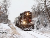 With Christmas only 3 days away, the OBRY is making one last trip to Streetsville before the holidays. Heavy snow overnight has transformed the landscape at Streetsville into a winter wonderland. 
