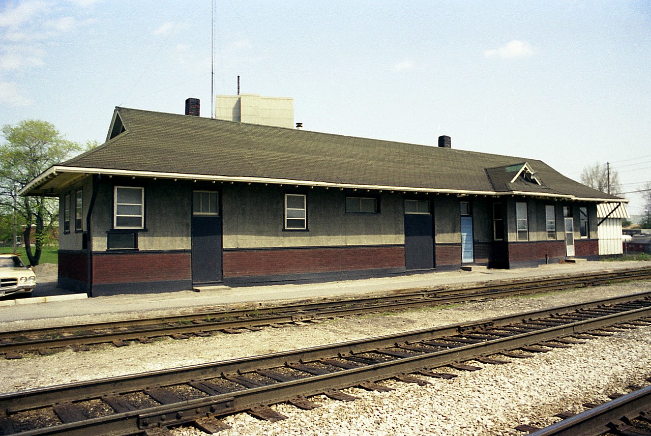 This station at Mimico was the third located here since the railway was first built back in the 1850s. Grand Trunk built this one, over 1916-1917, and it remained in passenger service until the late 1960s. Since this was a rather extensive railroad operation here, the old station remained in service as a sleeping quarters for employees, finally being abandoned by CN in 1989. In 2000 the threat to have the station demolished emerged. A group was formed to stall this destruction, and in 2004 the Mimico Station Community Organization effectively halted any idea of tearing the old place down. The station was moved away from the tracks, restored to be re-purposed. Perhaps a museum? Anyone know?