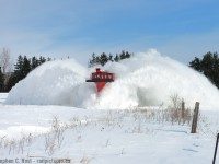 A pair of EMD F units growl in response to Gary Dagelman's heavy application of throttle as plow CPR 401005 devours a 200 meter long, 4 foot high drift just outside of Putnam, Ontario. From my family to yours, please enjoy a Merry Christmas and a prosperous and healthy New Year. With any luck, we'll see more of this as winter 2018 bears down. Cross your fingers everyone! 