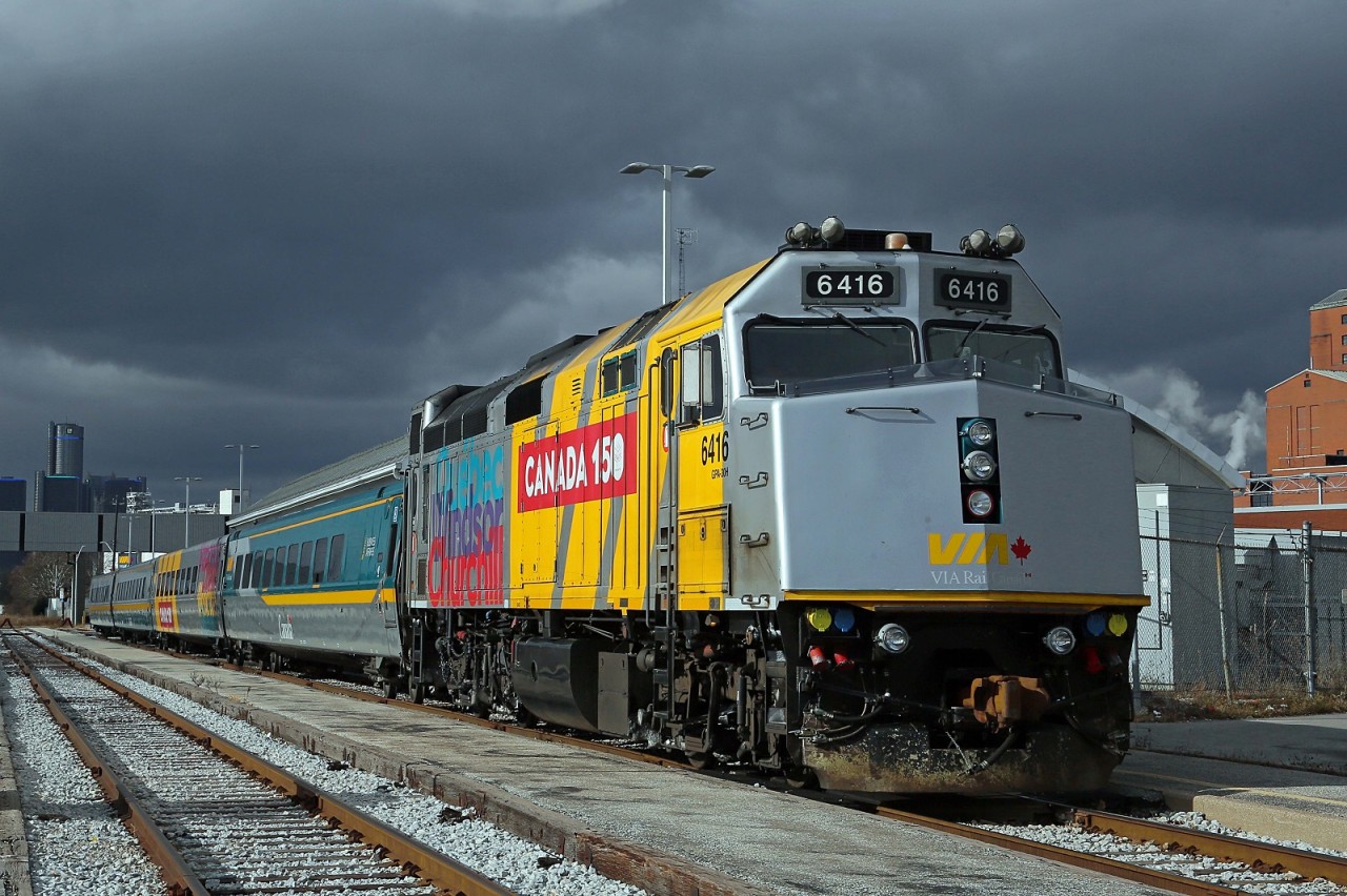 Canada 150 wrapped VIA 6416 will lead today's Toronto-bound train 73.