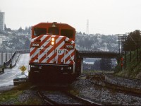 Heavy rainy day in Vancouver, CP#9008 SD40-2F