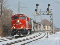 CP 119 heads west through mile 4.6 of the North Toronto Sub with a fresh beaver repaint and rebuild AC44C6M