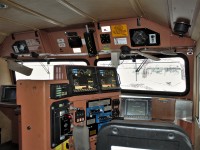A look at the cab/control stand of a PTC and cab signal equipped Norfolk Southern ES44AC.
