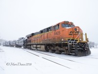 Even in blizzard like conditions I couldn't pass up the opportunity to catch this BNSF road unit working today's IOX switching out cars at Imperial Oil.