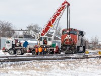 The CN making some front end repairs after a fire