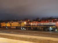 BCOL 4644, GECX 9124 (ex-UP 9385) , and GECX 9129 (ex-UP 9366) make a set-off at Brantford on CN A43431 23