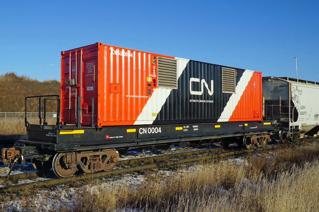 Sure sign of winter operating is CN using their distributed breaking cars