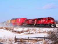 CP 142 rolls through Port Hope with an SD30C-ECO in the lead.