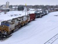 CN L50931 31 yarding the last of their 80 cars with CREX 1346 - CREX 1523 for power