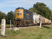 After making a final run to Dresden to run around their train, CSX local D724 is now heading back into Wallaceburg after dropping a hopper at Tupperville, in what would be the second last westbound move over this line. They would drop the tank at Air Liquid in Courtright before returning to Sarnia by dusk.