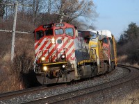 A mile or so west of Jazzy Joe's location, I too photographed CN 385 leaning in to the curve east of Garden Avenue approaching Masseys.