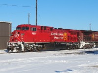 Freshly painted AC4400 CP 8601 by the separator building at the east end of the shop.