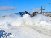 The day after a third snowstorm hit in a one week period, dumping 40+ centimeters of snow, GMTX 2666 leads NBSR eastbound train 908, as they plow through some of the major banks and drifts along the McAdam Sub. In the winter from hell, 2014-2015, my area received records highs of over 600cm of snow. A drastic comparison to this year, 2018, which I don't think we've even gotten 50cm yet...