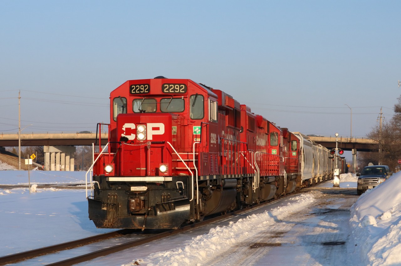 A trio of geeps head west leading T69 on Valentine's Day.