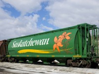 While still wearing a pristine Saskatchewan paint scheme, this grain car was sold by the Saskatchewan Grain Car Corporation (owned by the province of Saskatchewan) to Mobil Grain Ltd. in 2017, when all Saskatchewan Grain Car Corporation cars were sold to a handful of shortlines.