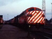 If you only looked at the locomotives, you might be forgiven for thinking that CP Rail still operates "The Canadian". However, the VIA passenger cars behind the CP-painted FP7/RS10/FP9 units are a hint that this is VIA's Canadian which left Toronto on CN rails, switching over to CP just outside of Parry Sound. Many former CP F-units remained in CP Rail colours until their retirement circa 1982.