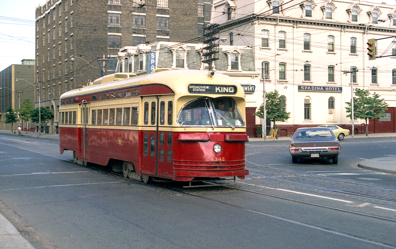 TTC 4342 is in Toronto in June 1972. This is from color negative film in my dad's camera.