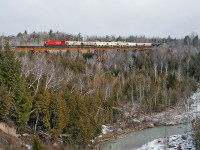 A late running CP 119 rolls across Cherrywood with a rebuilt AC4400CWM leading 10,000 ft of train.