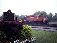 Well, with the potential loss of the Orangeville-Brampton (OBRY)imminent the thoughts of CP taking back the Orangeville line could be floating around, but I rather doubt they will. The line might just end up being a total loss here. (comments welcome). Anyway, this shot from 35.5 years ago, in the pouring rain, on a Wednesday day off from work is now historic, as is the old RS-18. The unit was converted to a control cab, (1116) a number of years ago.