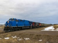 GECX 2034 leads a stellar lashup, with CN L594's train, eastbound, at Boundary Creek, New Brunswick, approaching Fundy, where they will enter CN's Gordon Yard. CN 2851 and CREX 1510 make up the rest of the lashup. I had to wake up at 4am for this shot, but it was worth it. Was trying to find a spot where I could get more of a side shot of the consist. This was the best I could do. 