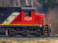 <b>New Sigma 150-600mm C Lens Test.</b> CN 2028 leads westbound train 406, as they approach McCullys, east of Sussex, New Brunswick. This was a pan shot taken at around 450mm. It turned out decent. It was my first attempt of a pan shot wit the lens. Turned out relatively well. 