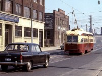 TTC 4386 glides along an almost empty street in Toronto on September 13, 1969.