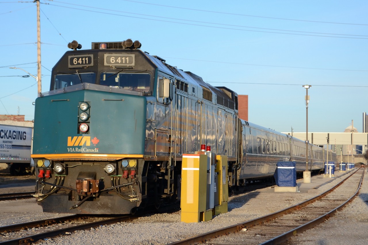 VIA 6411 awaits it's trip to Toronto, on train #72, in little over an hour.