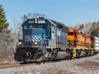 HLCX 7232 leads a short freight train towards the Truro reload yard where it will drop off a cut of cars before picking up another train and heading back to the the CBNS yard in Trenton