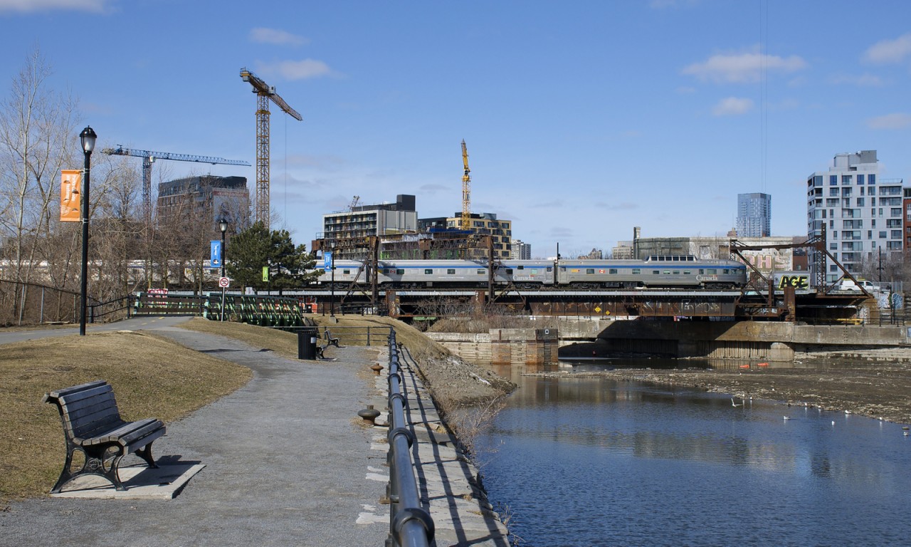 Park Car Revelstoke Park brings up the rear of VIA 15 as it backs up towards Central Station in Montreal.