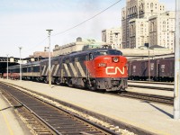 CN 6793 and its train are at Toronto Union Station in June 1972.