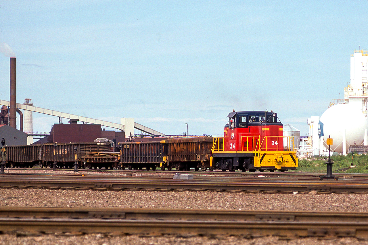 Algoma Steel 34 is working the plant in Sault Set. Marie, Ontario on June 12, 1974.