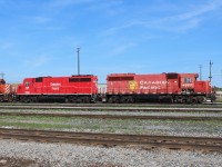 A pair of contrasting GP40-2 units have been shuffled to the far east RIP tracks. SD40-2 5906 behind the 4650 has been sold and seems to be a good candidate to be put into service for it's new owner.